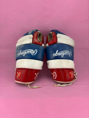 Vintage Rawlings RFB-5 Hockey Gloves 15" Red/White/Blue
