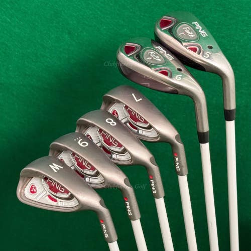 Lady Ping Faith Red Dot Combo 5H,6H 7-PW Iron Set Ping ULT 200 Graphite Ladies