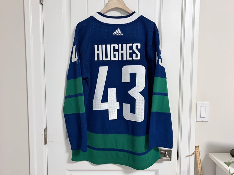 Authentic Adidas Vancouver Canucks Quinn Hughes Stick Rink Jersey Size 46 Small