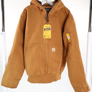 Carhartt Duck 3M Insulated Active Hooded Jacket Brown Men's Size Medium New READ