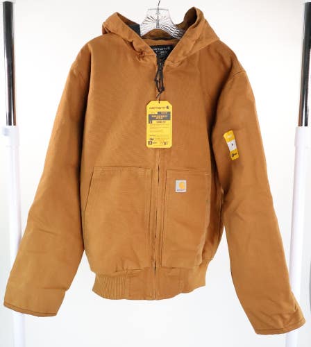 Carhartt Duck 3M Insulated Active Hooded Jacket Brown Men's Size Medium New READ