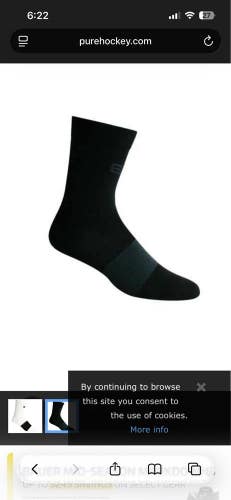 Elite Hockey Pro-Slim Series Calf Socks Coolmax Sr. 11-13 Fits Bauer Ccm Skate