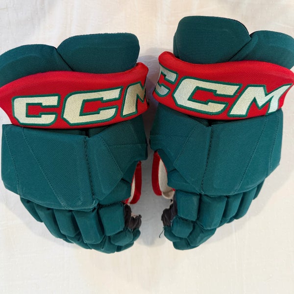 CCM JetSpeed FT1 Pro Stock Hockey Gloves 14” Green WILD 8415