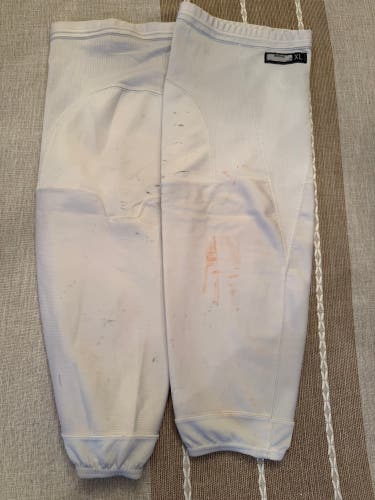 Pro Stock White Senior XL Reebok Edge Practice Socks  (Used)