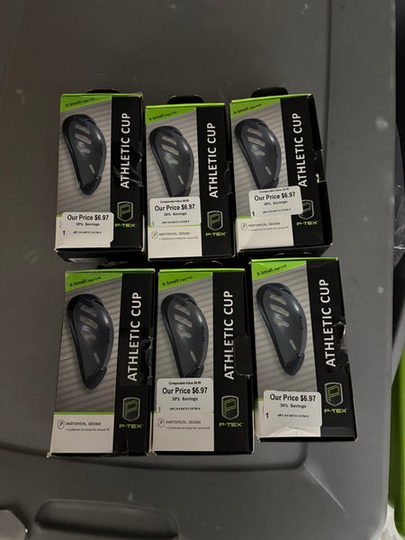 (New) youth, extra small athletic cup lot of six