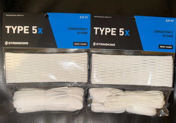 NEW!! Two (2) StringKing Type 5x semi hard LACROSSE MESH KITS