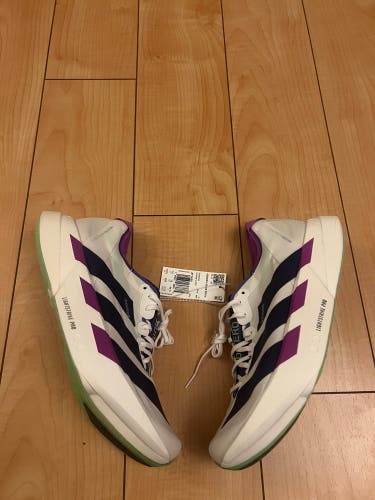 Adidas Adizero Adios Pro 4 Racing Shoes White Purple Lime JR1656 Men's Size 10