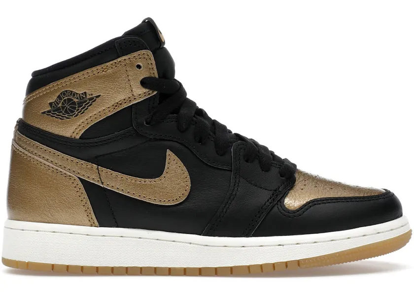 Size 6.5Y - Jordan 1 Retro High OG Black Gold (GS) (NO BOX) FD1437-071
