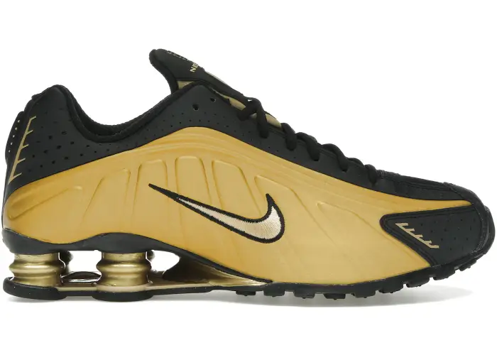 Size 9 - Nike Shox R4 Metallic Gold Black (2025) HQ1988-700