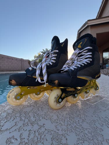 Black/Yellow Easton Stealth 65S Hockey Skates Regular Width 9.5 (Used)