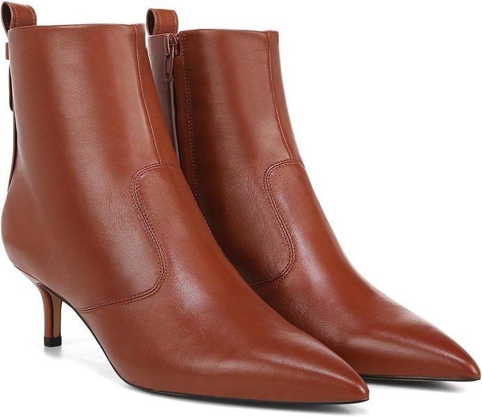 Franco Sarto Kura Boots Women's 7.5M Tan Leather Pointed Toe Ankle Bootie RG127F