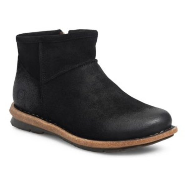Born Tinley BR0062409 Boots Women's 10 Black Suede Leather Side Zip Bootie RG161
