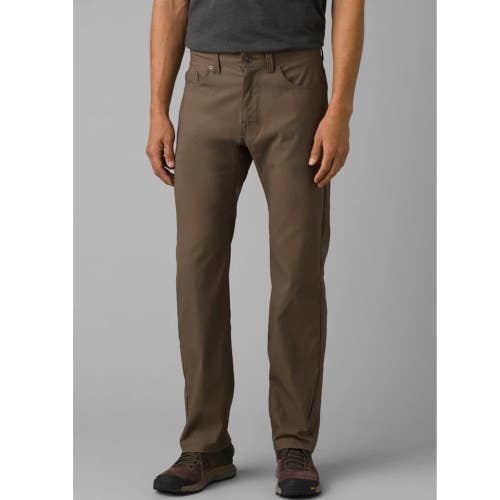 prAna Brion II Pants Mens 36X32 Brown Stretch UPF 50+ Straight Leg Hiking DAB243