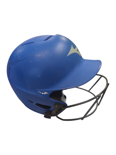 Used Mizuno 6 3/4 - 7 3/8 Batting Helmet w/Mask Royal Blue SM 11862-S000093294