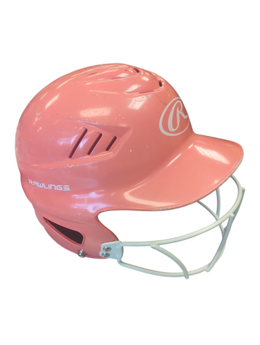 Used Rawlings RCFH 6 1/2 - 7 1/2 Batting Helmet w/Mask Pink MD 11862-S000093406