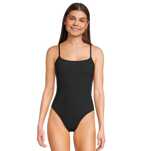 Sunsets Ariel Swimsuits Women's Small Black Spaghetti Strap One-Piece RED177