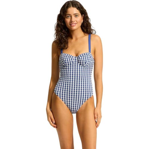 Seafolly Bella One-Piece Women's 6 Ultramarin Spaghetti Strap Swimsuit RED197