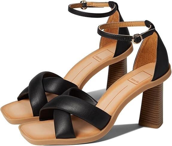 Dolce Vita Flavia Sandals Women's US 10 Black Stella Slip-On Ankle Strap KHD681