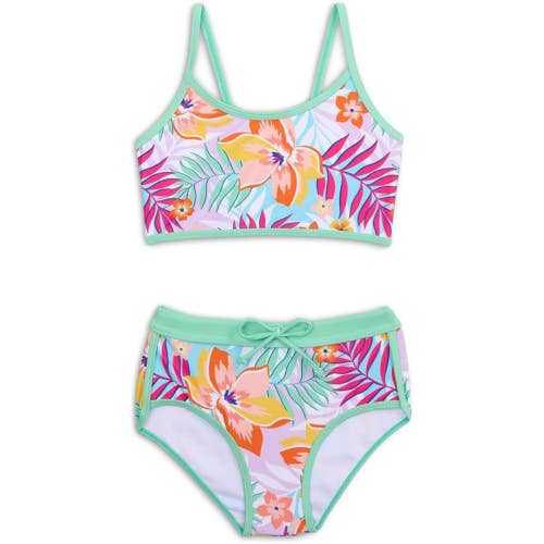 Appaman Stella Swim Shorts Set Kids 8 Retro Tropics Stretch Swimwear RED111