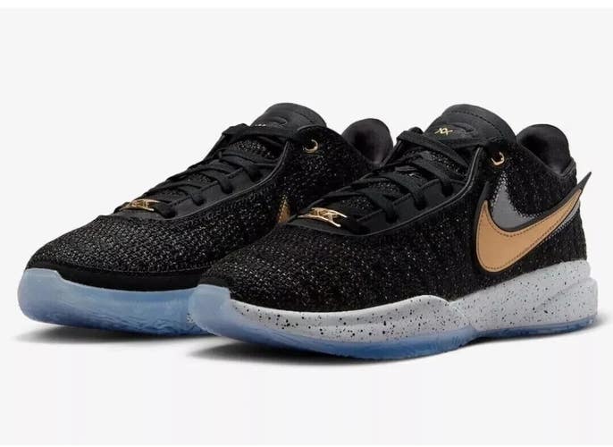 Nike LeBron XX DJ5423-003 Sneaker Men's US 8.5 Black Gold Running Shoes RHS2512