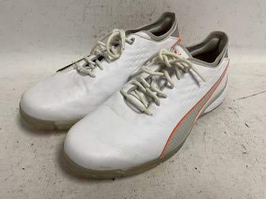 Used Puma ProAdapt Delta 193849-03 Mens Golf Shoes White And Orange Senior 12 11855-S000201275