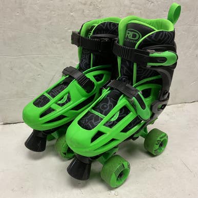 Used RollerDerby 2-IN-1 ADJ 3-6 Junior Rec Fitness Skates Green Adjustable 11855-S000201241