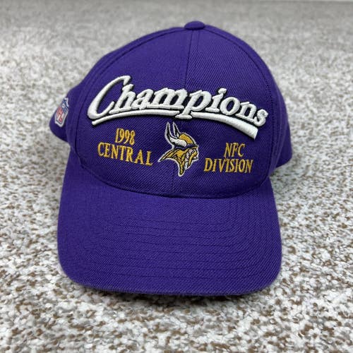 Vintage Minnesota Vikings Hat Cap Snap Back One Size Purple 1998 Logo Athletic
