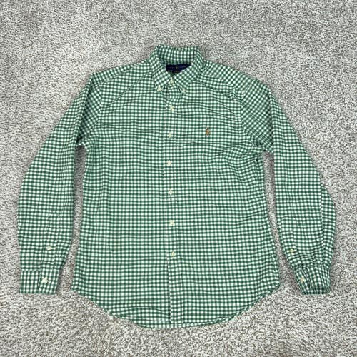 Ralph Lauren Shirt Mens Large Green Check Slim Fit Button Down Long Sleeve Pony