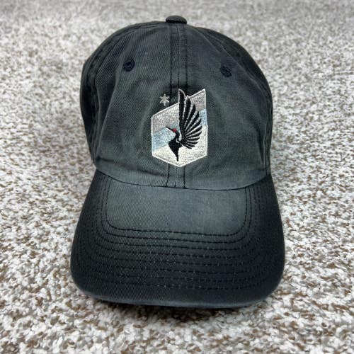 Minnesota United FC Hat Cap Strap Back One Size Black MLS Soccer Sports Logo