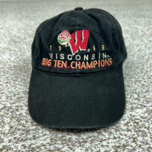 Vintage Wisconsin Badgers Hat Cap Strap Back One Size NCAA Football Big Ten 1999