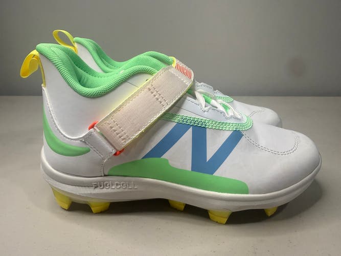 Size 7Y New Balance FuelCell Lindor 2 Comp White Orange Baseball Molded Youth
