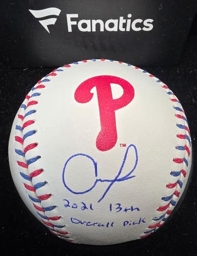 Phillies ANDREW PAINTER LE 4/5 "13th Overall Pick" Autographed Baseball FANATICS