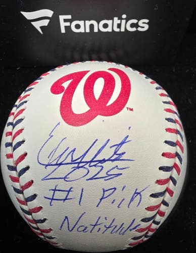 Nationals ELI WILLITIS LE 1/10 "2025 1st Overall Pick" Autographed Baseball COA