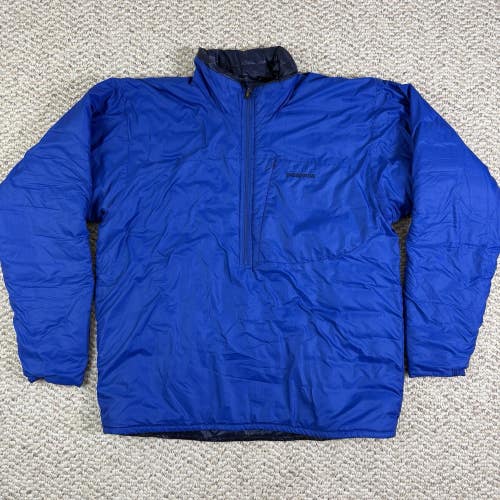 Patagonia Mens Blue Half Zip Micro Puff Polyester Fleece Style Size Medium 2015