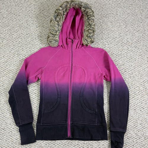 Lululemon Scuba Hoodie Faux Fur Ombr Paris Pink Dark Purple Special Edition 6