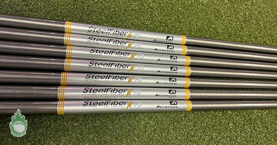 NEW UNCUT Aerotech SteelFiber fc70 4-PW Stiff Graphite Iron Set Shafts .370"