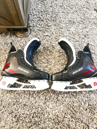 Red 2024 Bauer Supreme Shadow Hockey Skates Regular Width Pro Stock 9 (New)