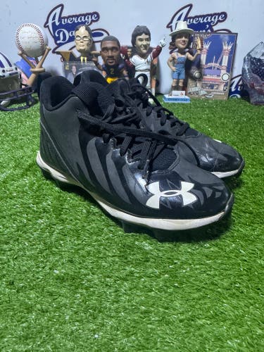 Black Kid's 1.5Y (Big Kids / Youth) Youth Under Armour Spotlight Black Molded Baseball Cleats