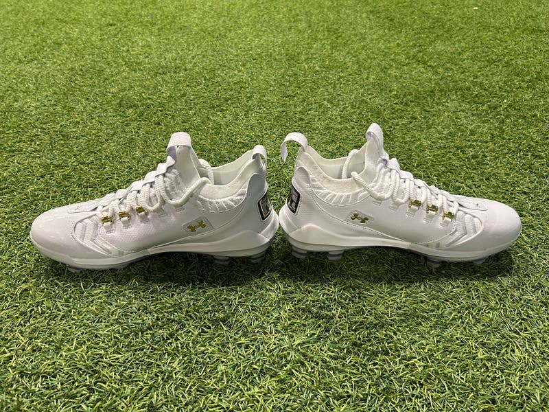 UA Bryce Harper 9 Pro TPU Baseball Cleats White/Metallic Gold 2025 Under Armour Harper 9 Pro TPU Baseball Cleat - Adult  main image 4
