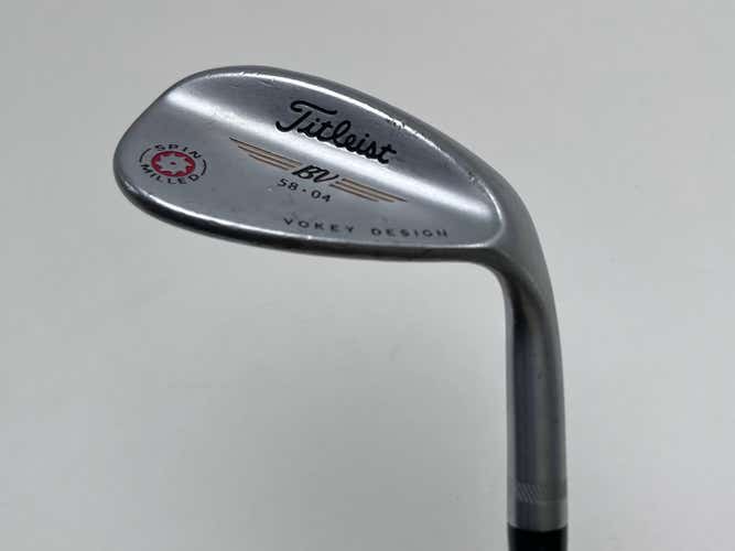 Titleist Vokey Spin Milled Chrome 2009 Wedge 58* 4 Bounce Wedge Steel Mens RH