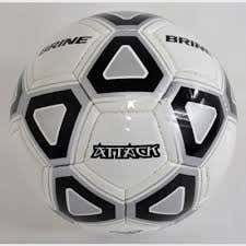 Brine Attack Soccer Ball, Size 5, Black-White-Silver, (New)