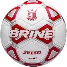 Brine Attack Soccer Ball, Size 5, Red-White-Silver, (New)