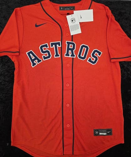 Mens HOUSTON ASTROS Sewn 100% REAL Baseball Jersey NWT ORANGE $115