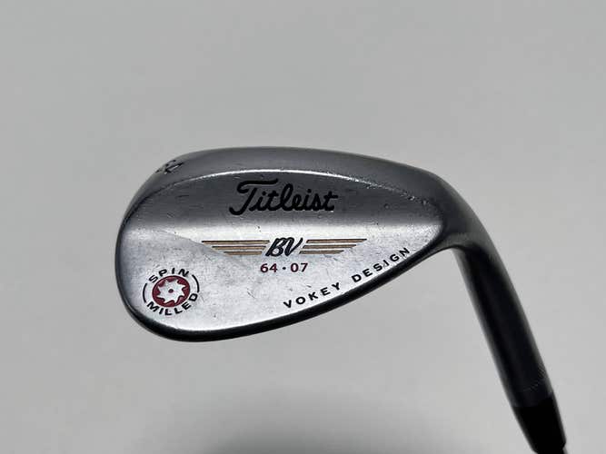 Titleist Vokey Spin Milled Chrome 2009 Wedge 64* 7 Bounce Wedge Steel Mens RH