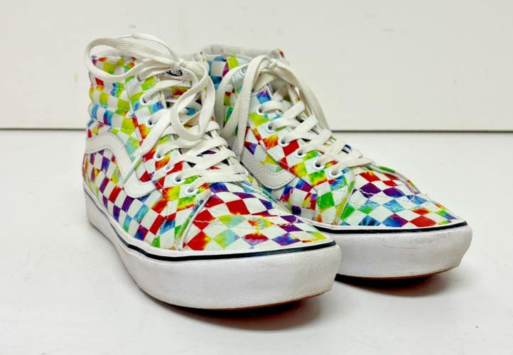 Vans Comfycush SK8-HI Unisex Tie-Dye Checker Hi-Top Sneakers US 10.5/12 EU 44