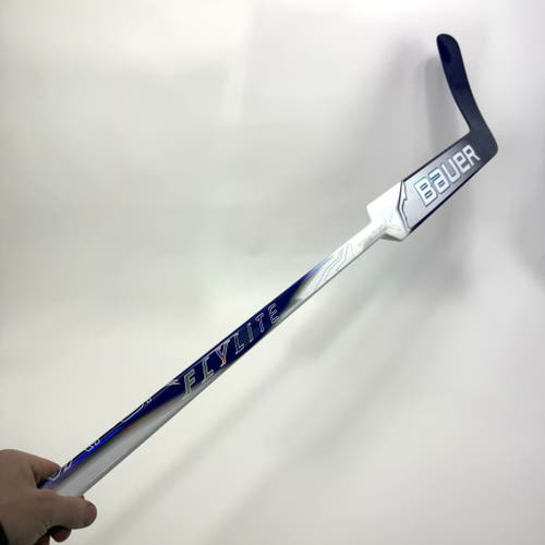 New Regular Purple and White Bauer Flylite Goalie Stick | 25.5" Paddle P31C Curve | BH430