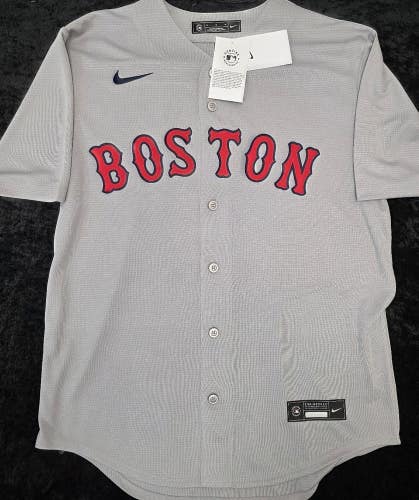 Mens BOSTON RED SOX Sewn 100% REAL Baseball Jersey NWT GRAY $115