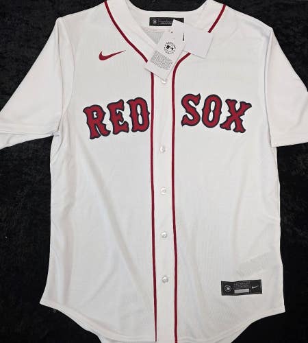 Mens BOSTON RED SOX Sewn 100% REAL Baseball Jersey NWT WHITE $115