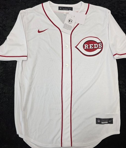 Mens CINCINNATI REDS Sewn 100% REAL Baseball Jersey NWT WHITE $115