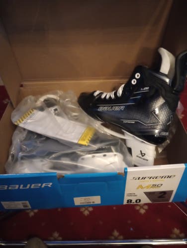 Black/Gray Bauer Supreme M50 Pro Hockey Skates size 8 senior (New) no blades